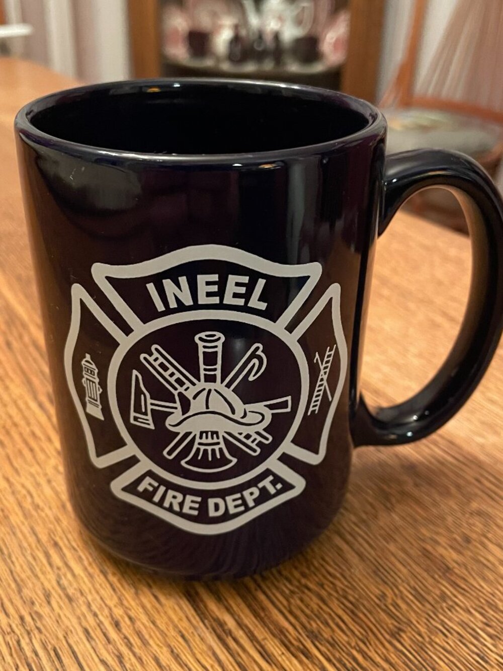 INEEL Fire Department Fire Safety Program 2004 Blue Coffee Cup Mug 15 ounces